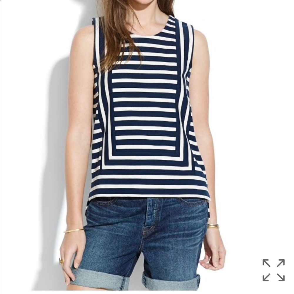 Madewell Frameset Ponte Tank Top in Stripe